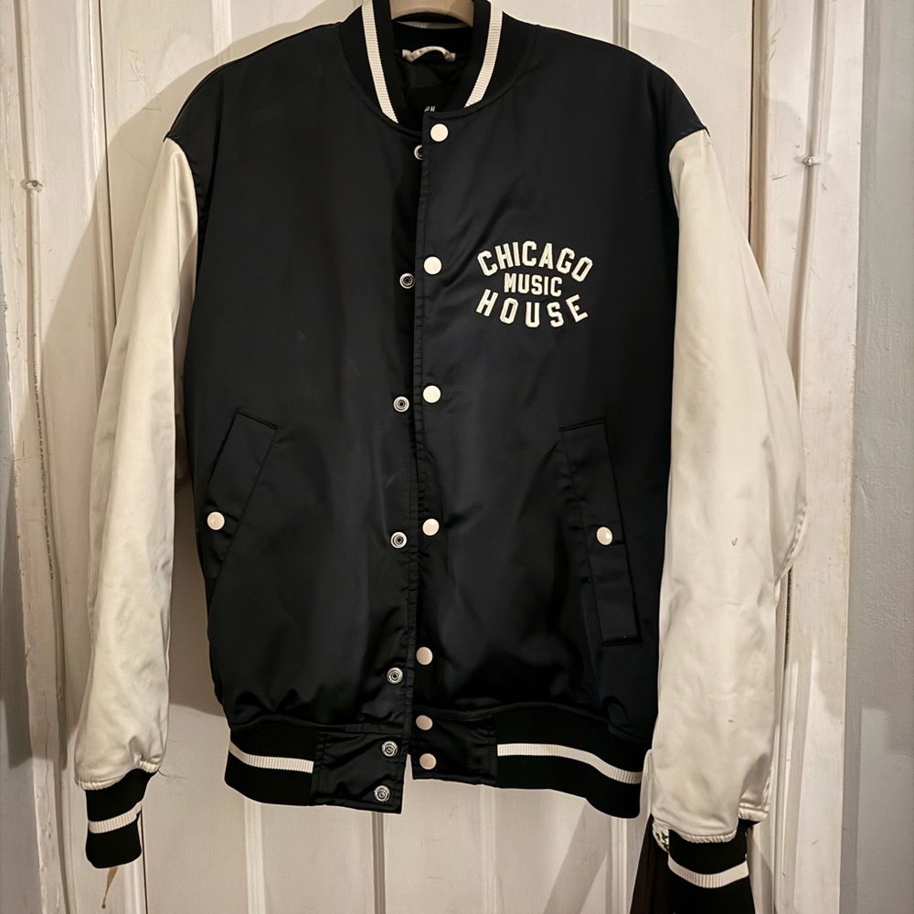 H&M Black and White Varsity Jacket